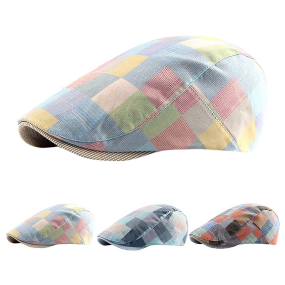Sales 2026 Under $5 Red Newsboy Caps GIJNRIUIUA Unisex Cotton Flat Cap Beret Newsboy Cabbie Hat Casual & Dress Visor Hats
