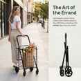 thumbnail image 2 of YYAo Grocery Shopping Cart, Utility Cart, Trolley Cart, Folding Shopping Basket Rolling Trolley with Adjustable Handle-Black, 2 of 6