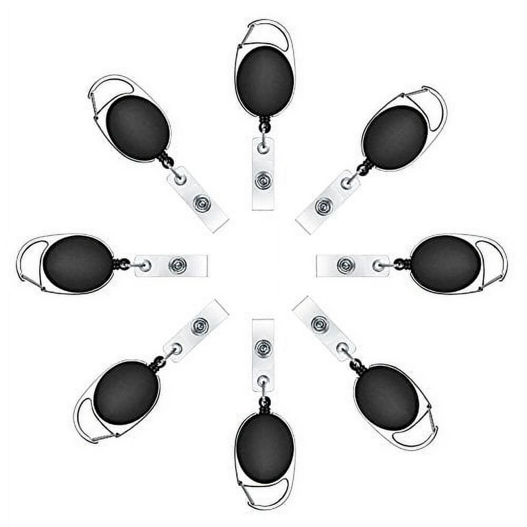 Selizo 5 Pcs Retractable Keychain Retractable Badge Holder Reel Clip ID Badge  Holder with Steel Wire Rope, Black : : Office Products