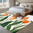 thumbnail image 4 of 6'x9' Area Rugs, Orange Tulip Indoor Outdoor Area Rug for Living Room Bedroom, Watercolor Retro Elegant Botanical Washable Bathroom Rugs Kitchen Floor Carpet Mats Home Decor Aesthetic, 4 of 8