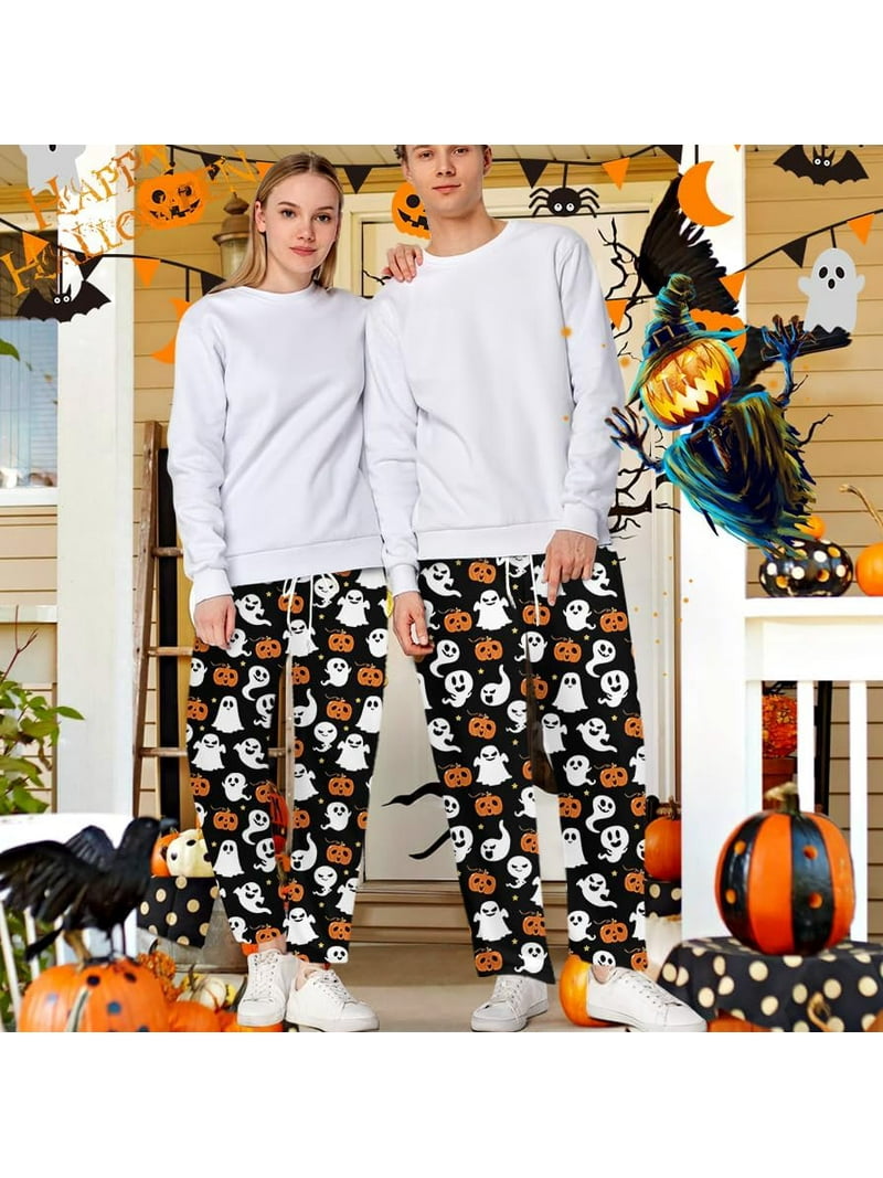 Halloween Pajama Pants Women Men Couples Halloweens Pjs Pants