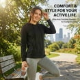 thumbnail image 2 of COUVER Women's Lightweight Cotton Jersey Pullover Hoodie Red Small, 2 of 6