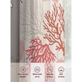 thumbnail image 5 of Classic Ocean Pink Coral Chiffon Sheer Curtains 63 Inches Long, Abstract Marine Life Scenery 2 Rod Pocket Window Treatment Voile Drapes Curtains for Living Room Bedroom,2 Panels, 52x63In, 5 of 9
