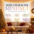thumbnail image 3 of Main Character Mindset with Stars and Hearts, Inspirational Retro Style for Motivational Art Lovers, Positive Decor, Graduation Gift, Tapestry Wall Hanging for Bedroom and Dorm, 3 of 7
