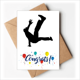 thumbnail image 1 of Jumping Dancer Sports hip hop Sobre de la Carta de felicitación de la tarjeta de matrimonio, 1 of 4