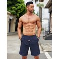 thumbnail image 4 of COOFANDY Mens Flat Front Shorts Elastic Waist Linen Lightweight Breathable Shorts, 4 of 6