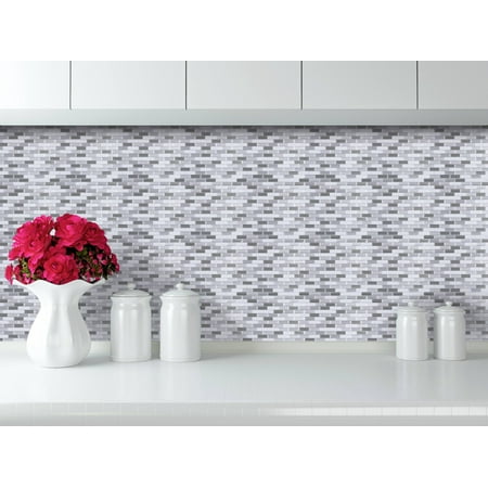 - Easy Peel & Stick 3D Vinyl Tile For Kitchen or Bathroom Backsplash or Border. WM-129C, 4 Sheets, 2.83 Sq.Ft.