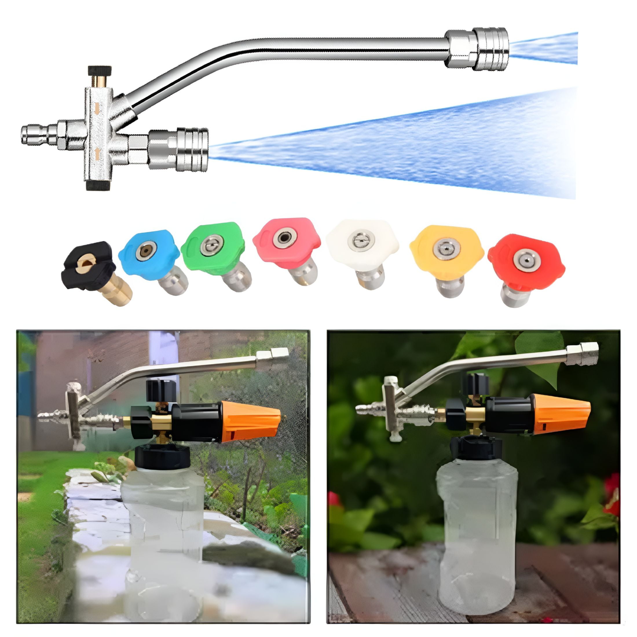 CURYMAY 2026 New Car Foam Cannon – Dual-Purpose Switch Spray,Rust-Proof,Corrosion Resistant,Pressure Washer Foam Cannon with Easy Switching Nozzles Set