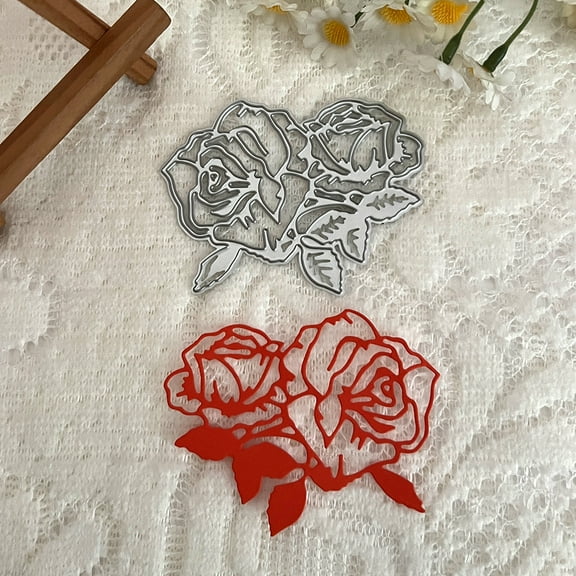 Die Cuts for Card Making, Ouginx Rose Flower Metal Cutting Dies DIY Die Cutters Die Stencils for Scrapbooking, Embossing & More