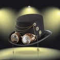 thumbnail image 3 of Black Steampunk Top Hat, Head Wear Dance Hat with Goggles Accessories Metal Head, 3 of 8
