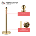 thumbnail image 4 of 2 Postes Unifila Delimitadores Filas Dorado Acero Inoxidable DECO  PVC Unifilas, 4 of 6