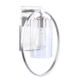 thumbnail image 3 of Aspen Creative 62709-09-1, 1-Light Wall Sconce / 8-1/4" W x 12-1/2" H x 5-3/4" E, Satin Nickel Finish w/ Clear Glass, Bulb Not Included, 3 of 8