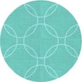 thumbnail image 1 of Ahgly Company Tapis Rond Lavable en Machine Intérieur Transitionnel Turquoise Foncé Vert, 8 Pieds Rond, 1 of 7