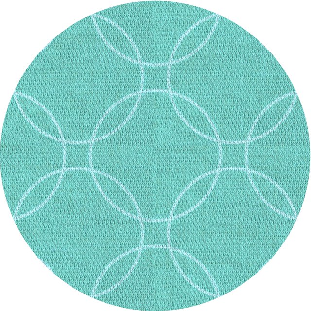 Ahgly Company Tapis Rond Lavable en Machine Intérieur Transitionnel Turquoise Foncé Vert, 8 Pieds Rond