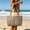 Khaki-KH, variant on Mesh Beach Bag Portable Shoulder Tote 16.54x4.92x12.01in Folding Travel Shopping Bag Khaki Orange