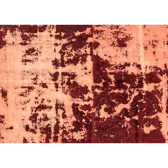 Ahgly Company Indoor Rectangle Abstract Orange Modern Area Rugs, 5' x 7'