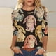 thumbnail image 1 of Xuyuer Women's Easter Printed 3/4 Sleeve T-Shirt, Cute Casual Summer Top Trendy Blouse Outfit for Holiday, 1 of 9