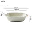 thumbnail image 2 of Household Stone-Patterned Double-Handled Baking Pan Vintage Rough Ceramic Square Deep Dish Steaming Bowl, 2 of 8