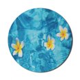 thumbnail image 1 of Hawaiian Mouse Pad for Computers, Tropical Frangipani Flower Floating in Water Pool Summertime Ecofriendly, Round Non-Slip Thick Rubber Modern Mousepad, 8" Round, Aqua Yellow White, by Ambesonne, 1 of 2