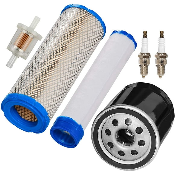 HIFROM Replace Air Filter & Pre Filter Cleaner Oil Filter Spark Plug Tune Up Kit for Kawasaki FH601D FH641D FH680D