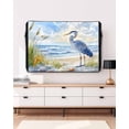 thumbnail image 3 of Blue Seabird Outdoor TV Cover 60 to 65 inch Sea Wave Blue Sky Reed Seaside Nature Scenery Waterproof Dustproof TV Covers for Outside with Zipper Remote Control Pocket Flat Screen Protectors, 3 of 7