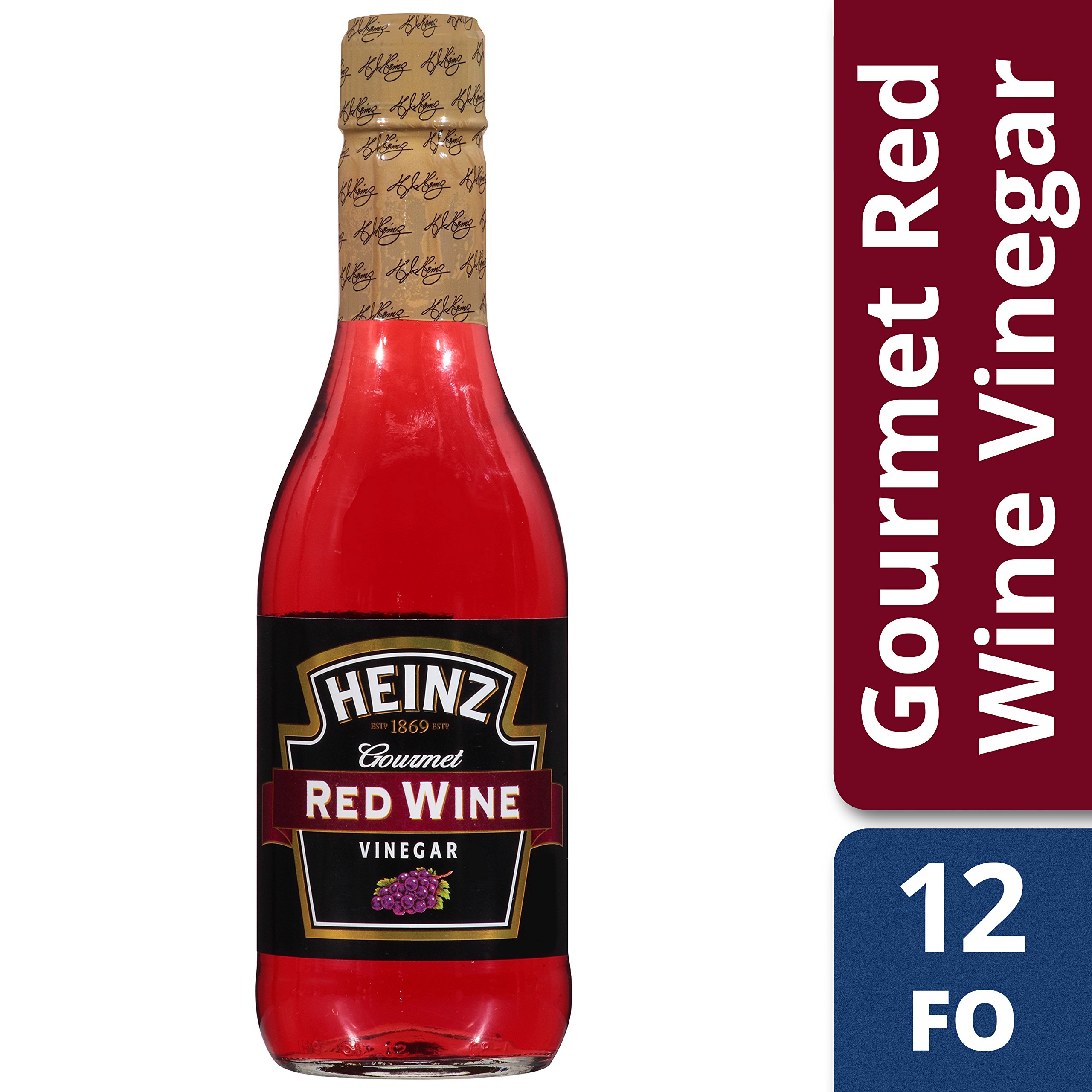 Heinz Gourmet Red Wine Vinegar (12 fl oz Bottles, Pack of 12)