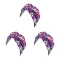 thumbnail image 3 of Head Wraps bohemios Qarigey para mujeres diseño elástico nudo Caps Sleep Beanie morado geométrico, 3 of 6