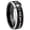 Black 2 Tone Beveled Edge, variant on Sound Wave I love you more Dome Brushed Blue Tungsten Ring 10MM