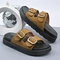 thumbnail image 6 of IUJSOY Platform Sandals for Women 2025 Comfortable Slides Open Toe Slippers Double Buckle Beach Shoe, 6 of 9