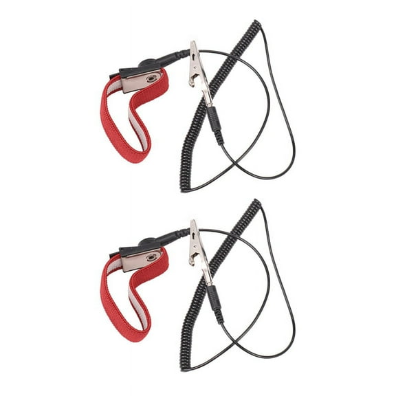 2X New Anti-Static ESD Adjustable Strap Antistatic Grounding Bracelet Wrist Band,2 x Anti-static Wrist Strap,Wine red