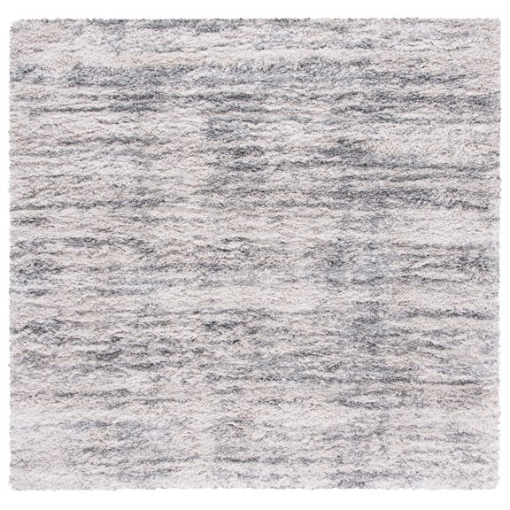 Safavieh Iceland Issie Abstract Shag Area Rug, Ivory/Gray, 6'7" x 6'7" Square