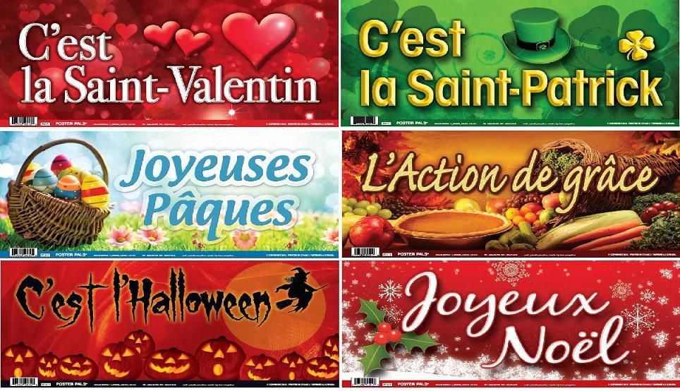 Série d'affiches d'occasions spéciales en français