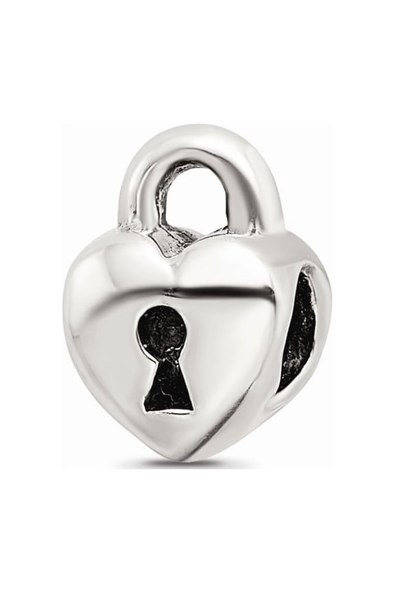 925 Sterling Silver Reflections Kids Heart Lock Bead; for Adults and Teens; for Women and Men