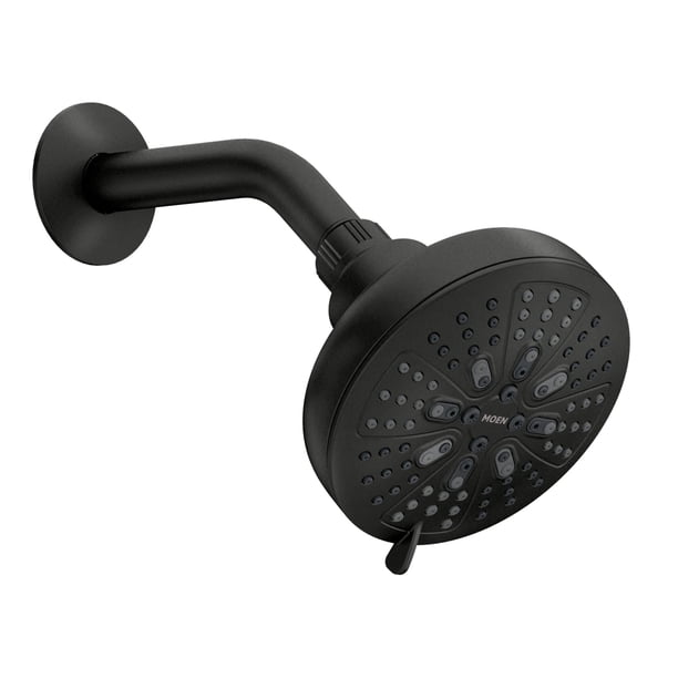 Cabezal de ducha Moen Hydro Energetix de ocho funciones, 5 cm, negro mate