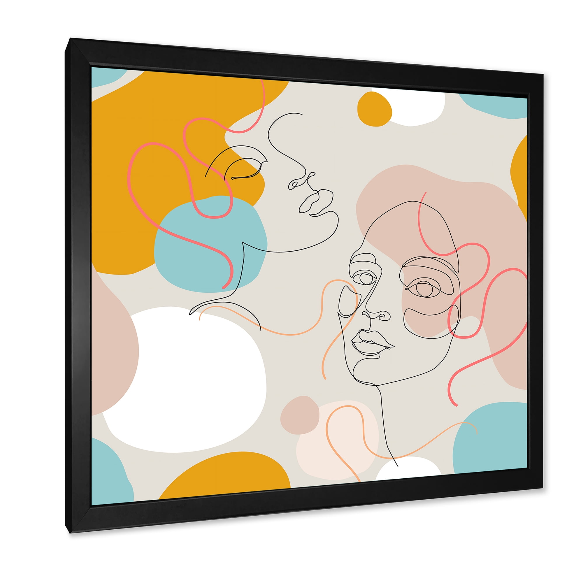 Designart 'Minimal Portrait of Female Face Drawn With One Line II' Modern Framed Art Print
