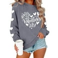thumbnail image 5 of Itsame Valentine's Heart Sweatshirt Womens Long Sleeve T-Shirts Loose Crew Neck Tops Gray Size XL, 5 of 5