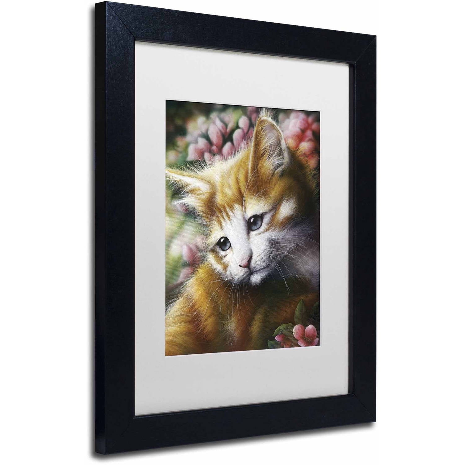 Trademark Fine Art 'Buttercup' Canvas Art by Jenny Newland, White Matte, Black Frame