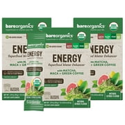 BareOrganics Energy Superfood Water Enhancer, 2.75 Oz, 3 Pack