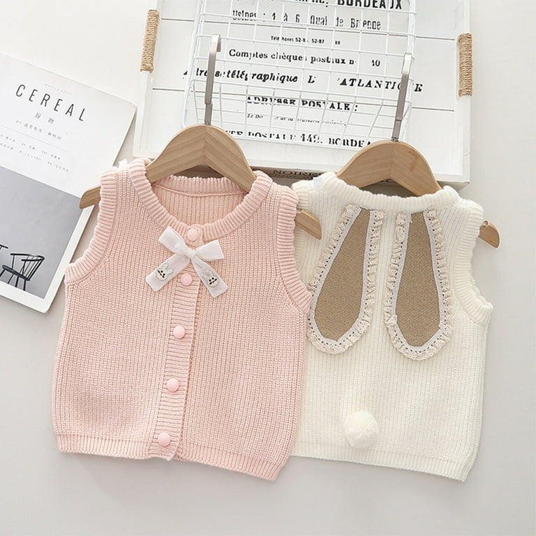 KYAIGUO Toddler Kids Knit Sweater Vest Outwear for Girls,Little