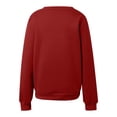 thumbnail image 4 of Qgtaibl Womens V Neck Long Sleeve Sweatshirts Solid Color Kangaroo Pocket Pullovers Fall Fleece Thermal Shirts Red L, 4 of 5