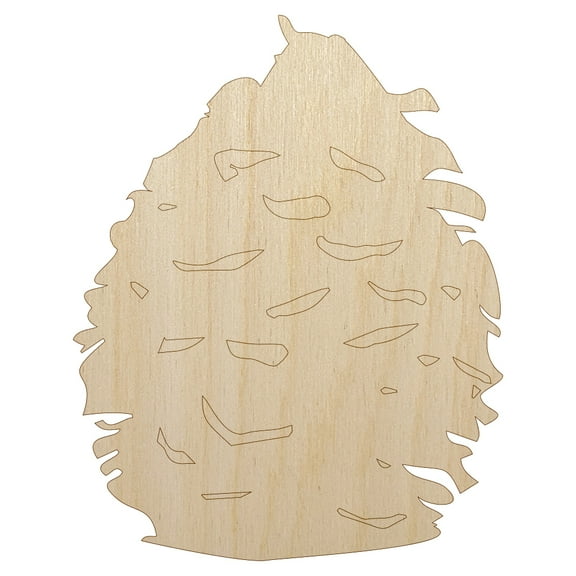 Pinecone Sketch Wood Shape Unfinished Piece Cutout Craft DIY Projects - 4.70 Inch Size - 1/8 Inch Thick