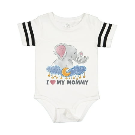 

Inktastic I Love My Mommy Cute Elephants with Moon and Stars Gift Baby Boy or Baby Girl Bodysuit