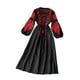 thumbnail image 3 of Vestido Bohemio Jinwen Manga Larga Suelto Informal Cuello Redondo Algodón Lino Negro, 3 of 8