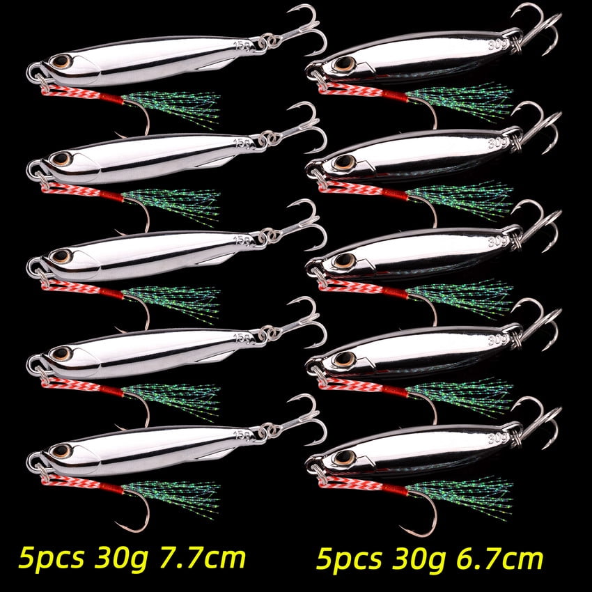 10PC/lot Metal Cast Jig Spoon 10g 20g 30g 40g Lures set With Hook Casting Jigging Fish Sea Bass Fishing Lure Artificial Bait