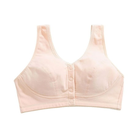 OJSFQUFP Cotton Bralette Beige Women s Comfortable and Traceless Underwear New Underwire Thin Tank Top Bra Comfortable Lactation Bra with Front Buckle B