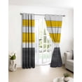thumbnail image 3 of Black Yellow Wooden Blackout Curtains for Bedroom/Living Room, Thermal Insulated Kitchen Curtains, White Hardwood Plank Board Rural Grommet Darkening Window Treatment Drapes 42"x84"x2, 3 of 8