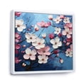thumbnail image 2 of Designart "Dogwood Blossoms In Blue And Pink II" Dogwood Floater Framed Wall Art Living Room, 2 of 5