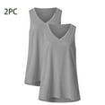 thumbnail image 3 of Tbopshirt Tank Tops for Women,2 Pack Womens Summer Tops Casual Solid V-Neck Gradient Sleeveness Tops Loose Blouses,Sizes S-XXXL, 3 of 5