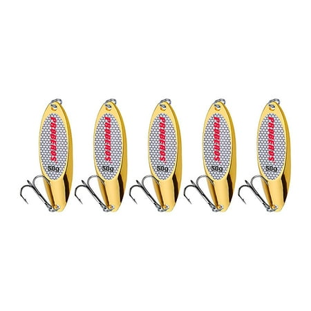 5x Fishing Spoons Long Casting Hard Freshwater Saltwater Metal Fishing Lures
