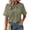 Army Green#01, variant on Summer T Shirts for Women Peter Pan Collar Button Down Curved Hem Blouses Top Womens Casual Solid V Neck Loose Fits Lightweight Breathable Short Sleeve Shirt